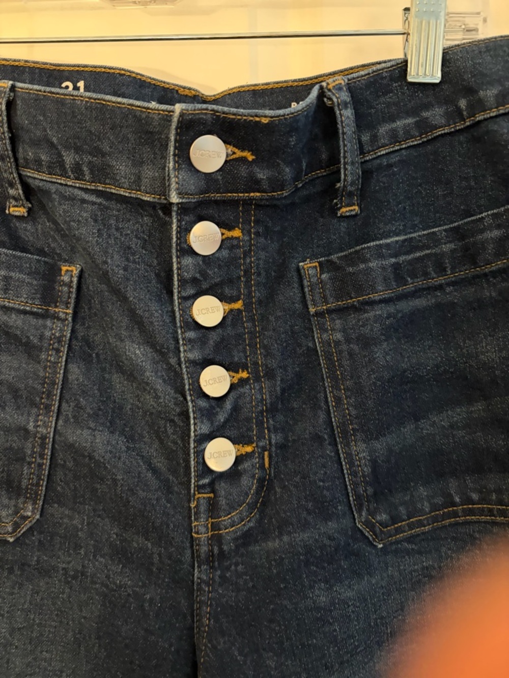 J. Crew High-Rise Wide-Leg Button-Fly Jeans in Blue Wash - Picture 4 of 7